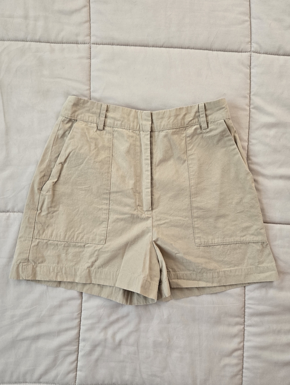 Mango Beige Utility Shorts XS
